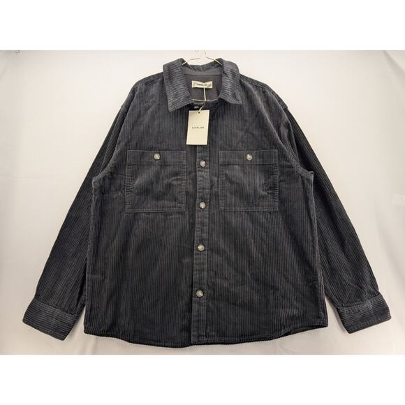 NWT Everlane Wide Wale Corduroy Shirt in Black size Medium - Picture 4 of 8